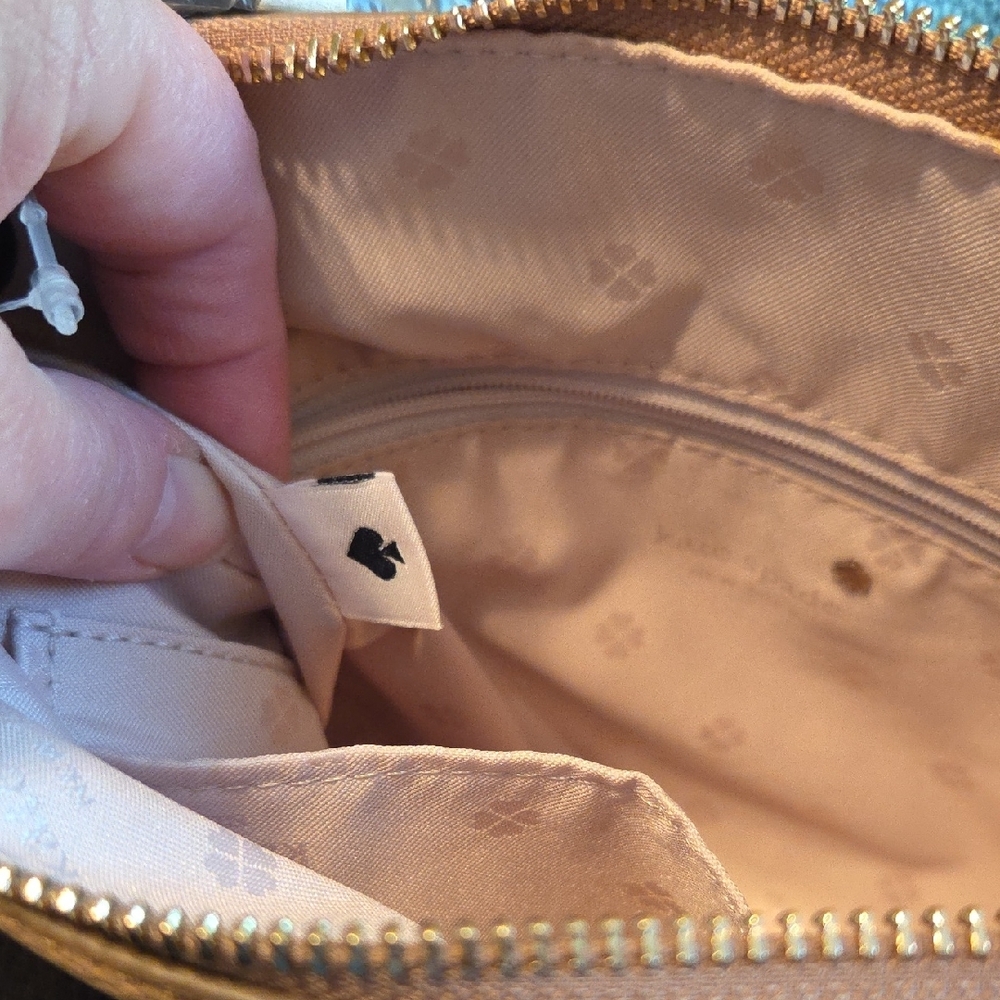 Kate Spade NWT Cream & Tan Run Around Med Crossbody Bag Elegant Design - Picture 9 of 11